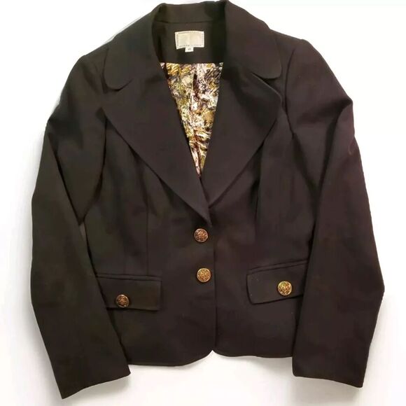 Vintage Alberto Makali Women's Blazer Black Size 10 Gold Buttons - Picture 8 of 8